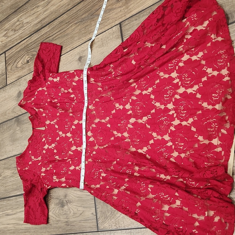 Danny & Nicole Red Lace Dress
